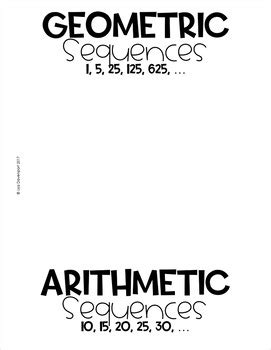 Arithmetic & Geometric Sequences (Foldable) by Lisa Davenport | TpT