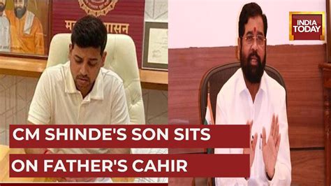 Maharashtra Cm Eknath Shindes Son Shrikant Spotted Sitting On Cm Chair