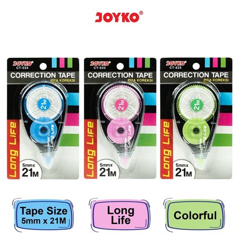 jual correction tape pita koreksi joyko ct  shopee indonesia