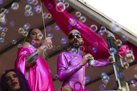People Dancing And Having Fun At The Gay Pride Parade In Benidorm Editorial Image Image Of