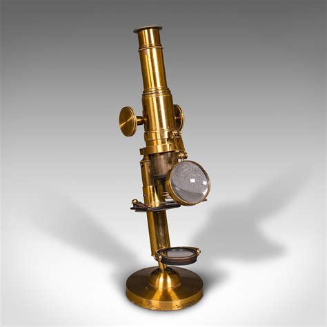 Antique Cased Scholar's Microscope, English, Brass Scientific