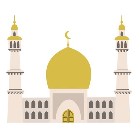 Premium Vector Isolated Religious Mosque With Two Towers And Crescent