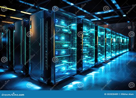 A Row Of Servers In A Data Center Efficiently Storing And Processing