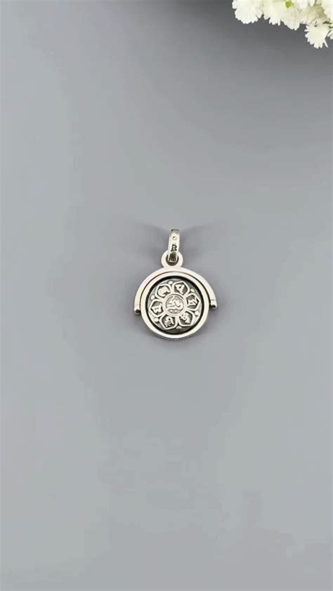 Kinetic Spinning Om Mani Padme Hum Tibetan Mantra Pendant In Sterling