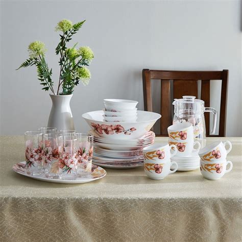 Buy Luminarc Opalware Essence Florosa 46-Piece Dinner Set Online in KSA ...
