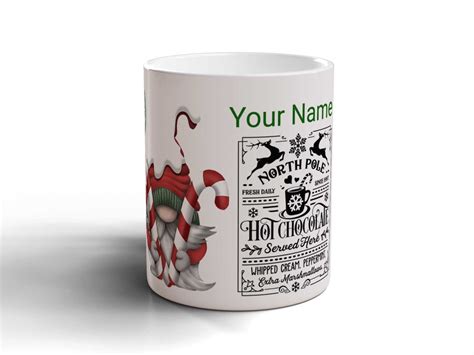 Red Christmas Gnome Mug Press Wrap 11oz 15oz Gonk Sublimation Png 