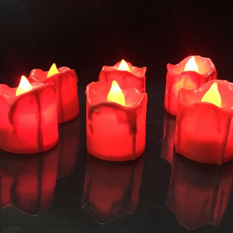 12 Pieces Red Led Tea Light Candles Householed Velas Led Battery Powered Flameless Candles