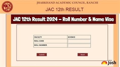 Jac Board Th Result Roll Number And Name Wise