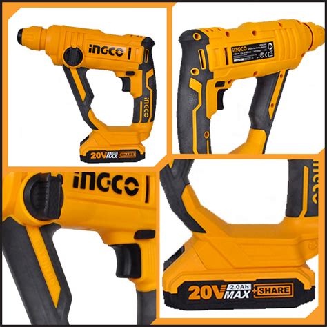 Ingco P20s 20v Lithium Ion Cordless Rotary Hammer Crhli1601 Ingco