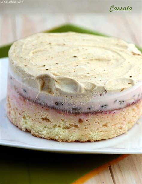 Cassata Sponge Cake Layered With Vanilla And Coffee Ice Cream Recipe Italian Recipes