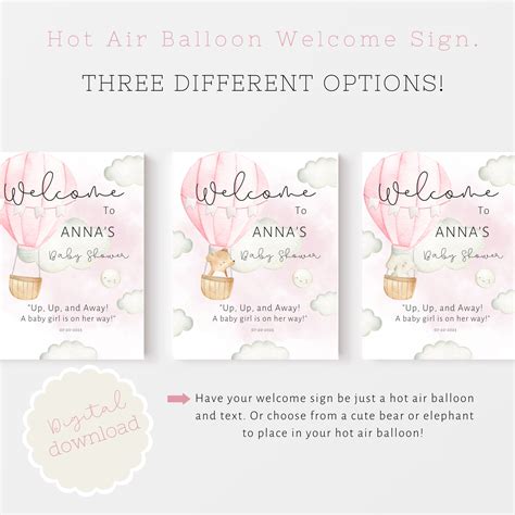 Hot Air Balloon Welcome Sign Baby Shower Welcome Sign Etsy Australia