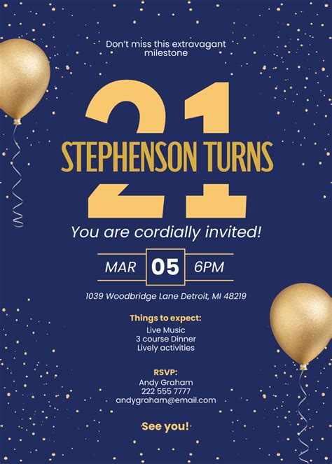 21st Birthday Party Invitation Letter