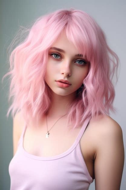 Premium Ai Image A Woman With Pink Hair