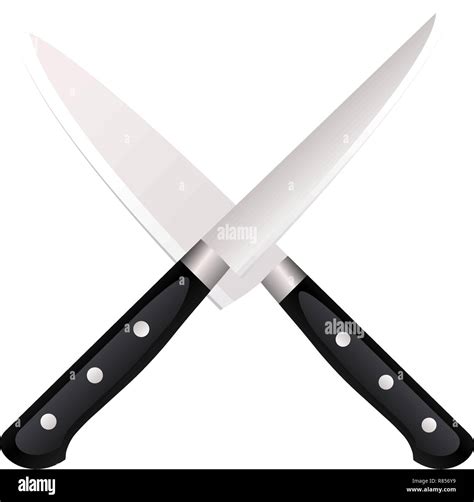 Vector Icon For Knives Vector Icon For Two Crossed Metallic Kitchen