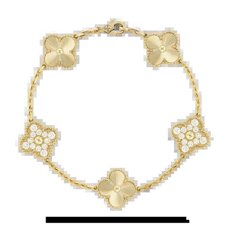 Vintage Alhambra Bracelet 5 Motifs 18K Yellow Gold