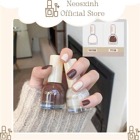 Sơn Móng Tay Two Moons SET LỌ Nude Đen Trắng Kim Tuyến Pastel Tím Xanh ml Neosxinh Nails