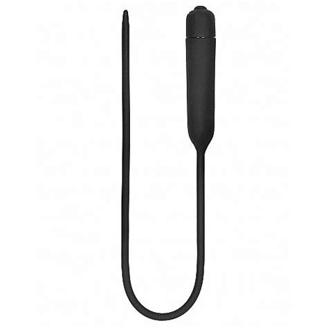 Shots Extra Long Silicone Vibrating Urethral Sounding Plug Black Sex Toy HotMovies