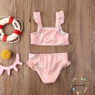 ღWSVღToddler Kid Baby Girl Flower Ruffle Bikini Set Swimwear Swimsuit