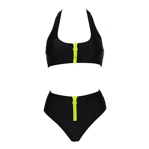 Jual PREORDER Andzhelika Zipper Bikinis Swimsuit For Women Bikini Set Biquini Sexy Brazilian Two