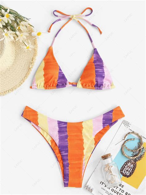 Damen Bikinis Bikini Sets ZAFUL Überkreuztes Neon Kittel Bikini Set 12 04 EUR