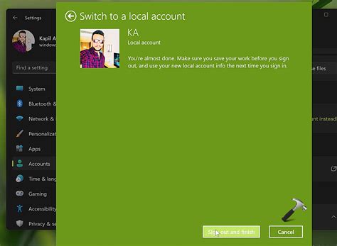 How to remove Microsoft account in Windows 11
