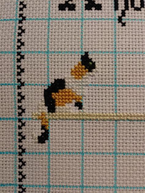 [WIP] Calico cat needs backstitching. Different colors? Need advice ...