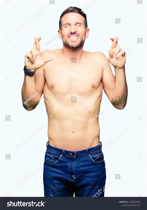 Handsome Shirtless Man Showing Nude Chest Stock Photo 1280943979 Shutterstock