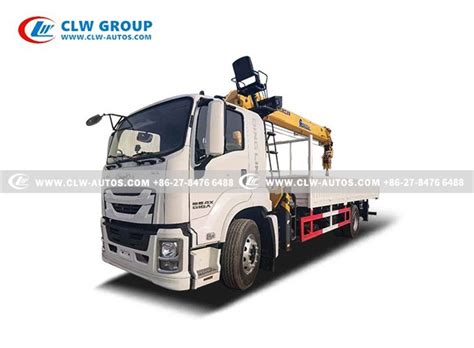 China Isuzu 4x 10 Tons Straight Boom Crane Truck Manufacturers