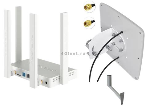 Keenetic Runner 4G с антенной РЭМО BAS-2321 Flat Combi MiMo 2х15dBi ...