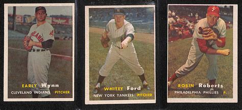 Lot Detail Lot Of 218 1957 Topps Baseball Cards W Early Wynn