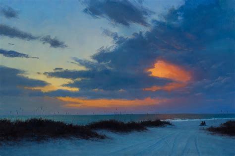 Carl Bretzke Florida Sky 2023 American Realist Sunset On Beach En