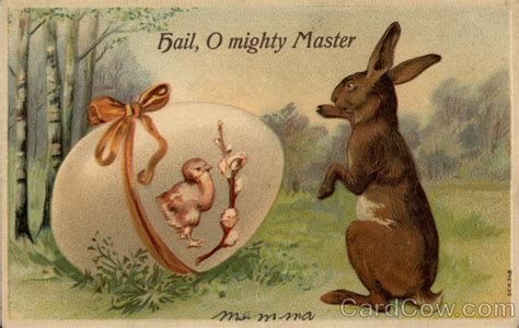 Rabbit With Giant Egg Decorated With Chick And Pussy Willow Eggs