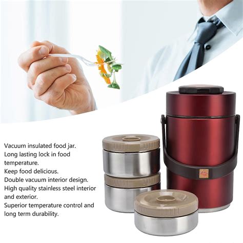 Thermos For Hot Food Layer Sealed Stackable Insulated Food Jar Leakproof Stainless Steel Meal