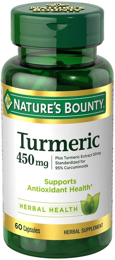 Nature S Bounty Turmeric Curcumin 450 Mg 60 Capsules Walmart