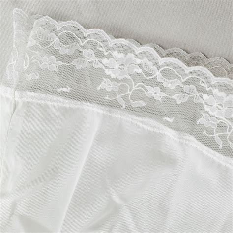 Vintage Intimates Sleepwear Vintage Slip White 5s 60s Lingerie Chemise Lace Intimate Soft