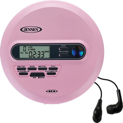 Jensen CD-65 Pink Portable Personal CD Player CD/MP3 Player + Digital ...