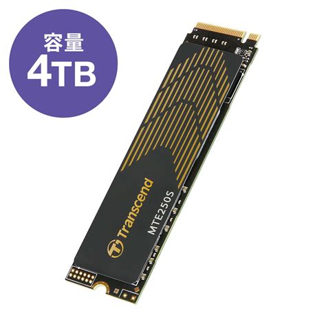 M.2 SSD 4TB PS5動作確認済 NVMe 1.4準拠 PCIe Gen4×4 3D NAND Transcend製 ...