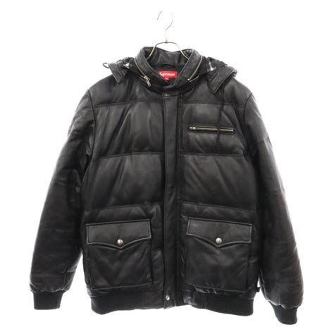 Supreme シュプリーム 10aw Leather Down Jacket レザーダウンジャケット ブラック 9024d180028