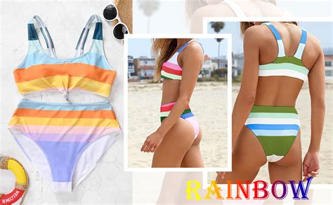 Amazon Honlyps High Waisted Swimsuits For Women Sports Crop Bikini Set Padded Two Piece