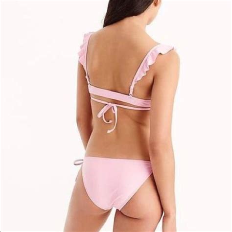 J Crew Swim Nwt Jcrew Pink Ruffle Wrap Bikini Top Poshmark