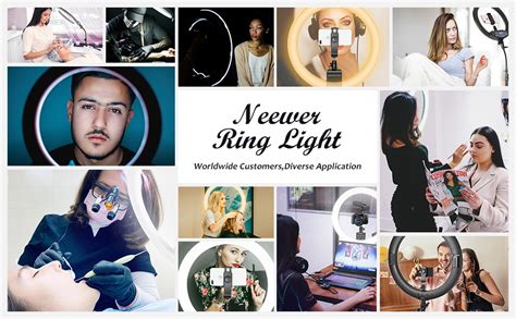 NEEWER APP Control 16 Inch LED Ring Light Support Manual Touch Control