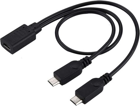 General Equipment Usb Ctype C Female To 2 X Micro Usb Male Adapter Y Cable Total