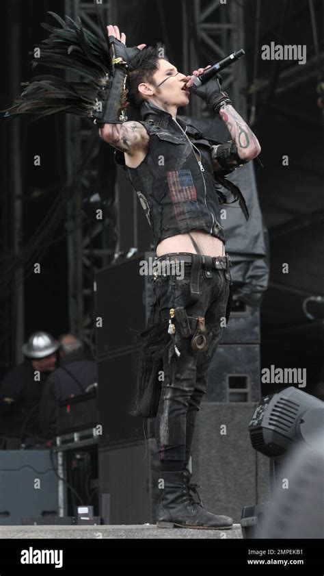 Andy Biersack Of Black Veil Brides Performs Live On Stage During The