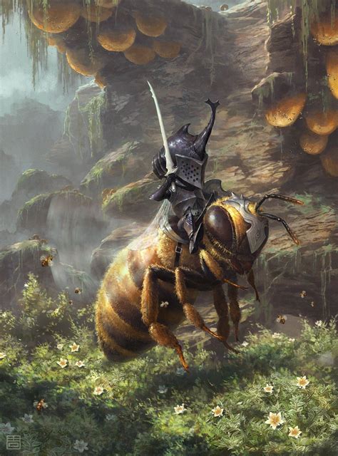 Bee Knight By Qiang Zhou Imaginaryknights Foto Fantasy Fantasy Rpg