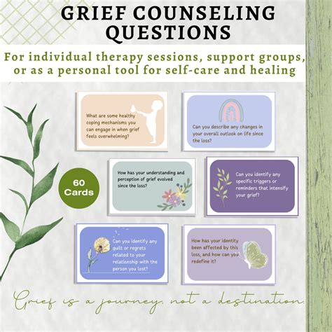 Grief Conversation Counseling Questions Cards Therapist Counselor Tools