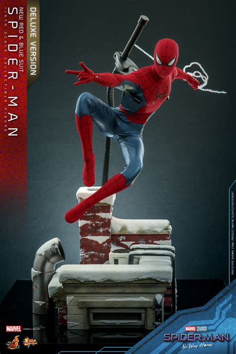 Hot Toys MMS680 1 6 Spider Man No Way Home Spider Man New Red And Blue Suit Deluxe Version