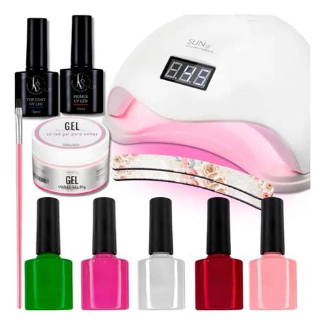 Blindagem E Esmaltação Em Gel - Kit Blindagem De Unhas + Esmaltação Em Gel + Cabine Led Uv | Frete grátis