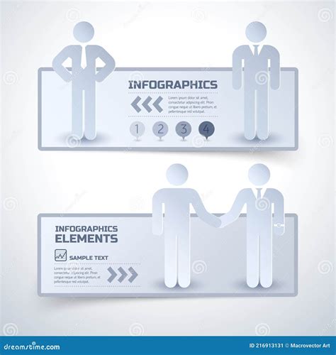 Conjunto De Banners De Infografía De Dos Negocios Horizontales