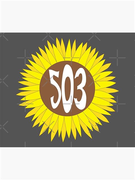 Hand Drawn Oregon Sunflower 503 Area Code Poster For Sale By Itsrturn