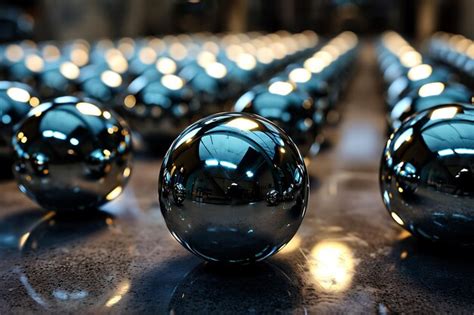 Premium Photo Lustrous Chrome Spheres On Textured Surface With Warm